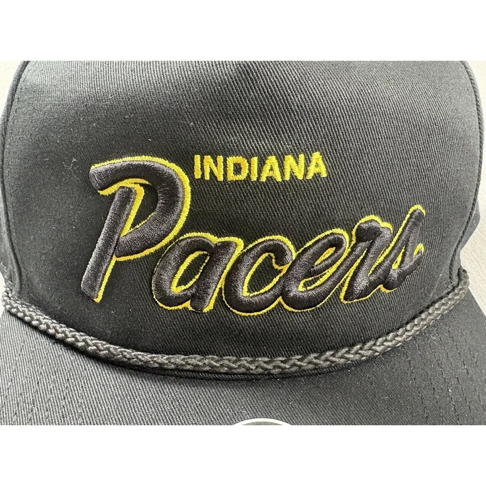 Indiana Pacers NBA '47 Brand Black Script Hitch Rope Adjustable Snapback Hat